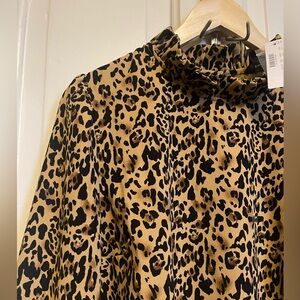 NWT J.Crew Tan and Black Leopard Print Blouse
